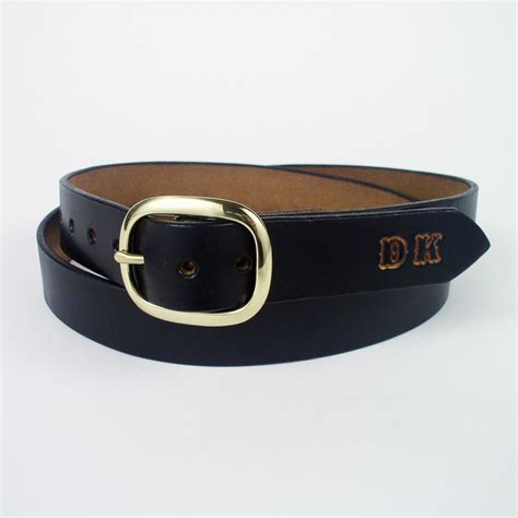 Custom Leather Belt With Initials 1" Wide - Leathersmith Designs Inc.