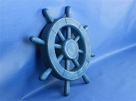 Buy Rustic All Light Blue Decorative Ship Wheel In Model Ships