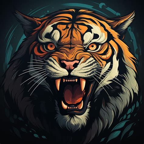 Premium AI Image | tiger logo illustration