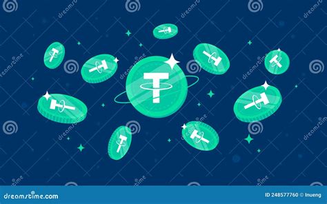 Tether Usdt Blockchain Digital Money Cryptocurrency Vector Green Logo 109806031