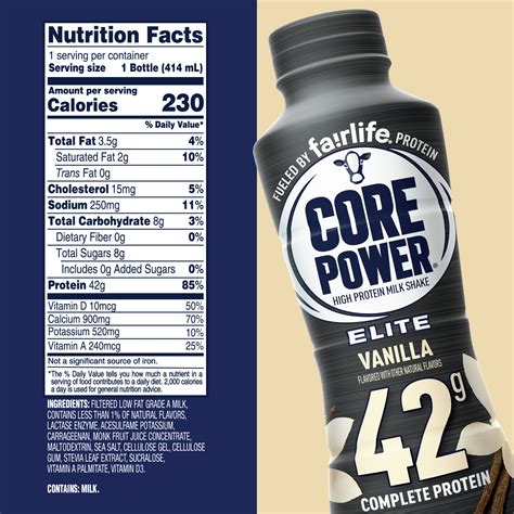 Core Power Vanilla Protein Shake, 14 oz. Bottles, 24 Pack