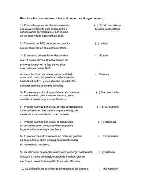 Ejercicio Cambio Climatico Pdf