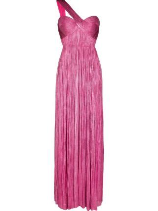 Maria Lucia Hohan Iman One Shoulder Pleated Gown Farfetch