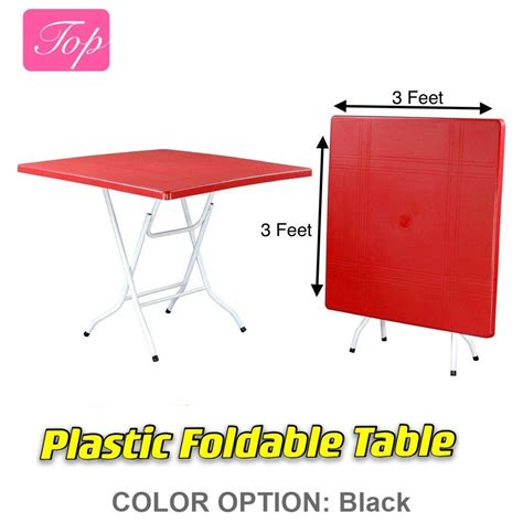 Top Foldable Plastic Table 3 X3 Dinner Table Meja Lipat Plastik