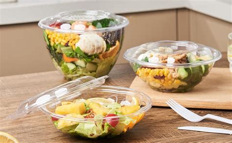 Amazon Fuling Oz Sets Clear Plastic Salad Bowls With