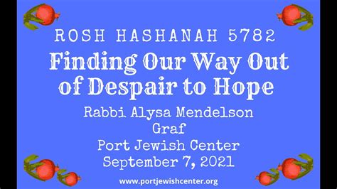 Rosh Hashanah Sermon Rabbi Alysa Mendelson Graf Port Jewish