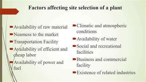 Factors Affecting Plant Site Selection Hcsoni Atpo Gpcajmer Youtube