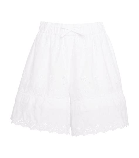 Womens Simone Rocha White Cotton Embroidered Drawstring Shorts Harrods Uk