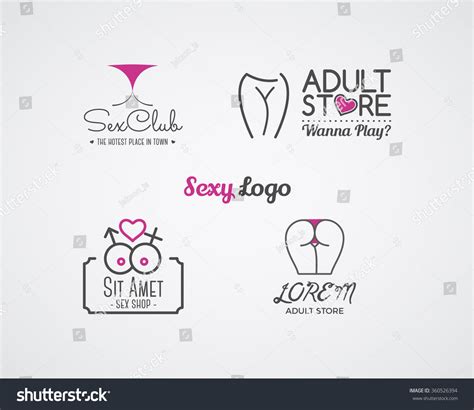 Collection Cute Sex Shop Logo Badge Stock Vector Royalty Free