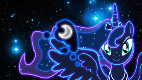 Vibrant Neon Princess Luna Wallpaper