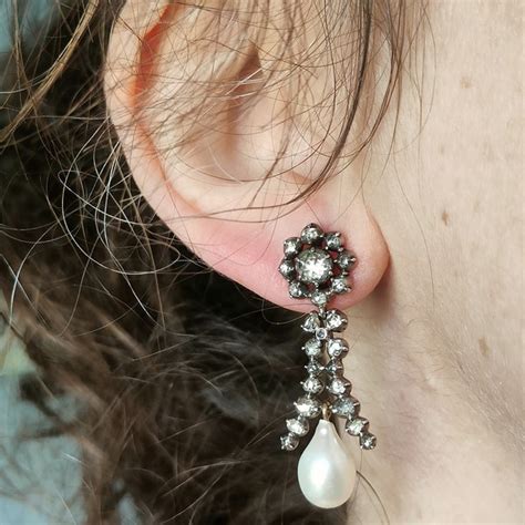 18th Century Diamond Earrings Etsy