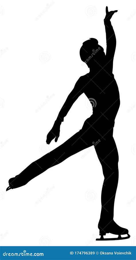 Silhouette Of A Athlete Figure Skating Vector Stock Vector