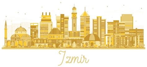 Premium Vector Izmir Turkey City Skyline Silhouette With Golden