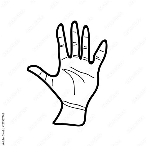 Vector hands illustration in black and white. Human hand outline Stock Vector | Adobe Stock