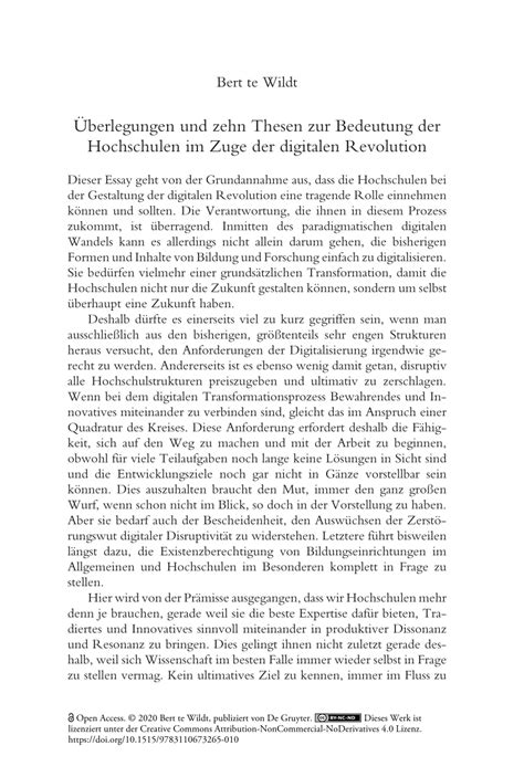 PDF Überlegungen und zehn Thesen zur Bedeutung der Hochschulen im