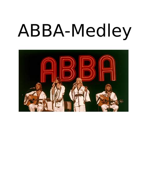 Abba Medley Sheet Music For Piano Trumpet In B Flat Trombone Flute