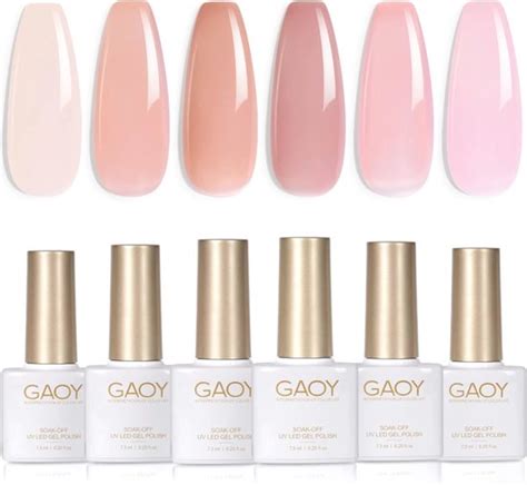 Jelly Nude Pink Gel Nagellak Set Van 6 Transparante Kleuren Sheer Gel Polish Kit Bol