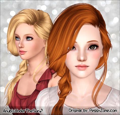 Side Loosely Knit Peggy`s Hairstyle Retextured By Anubis Sims 3 Hairs