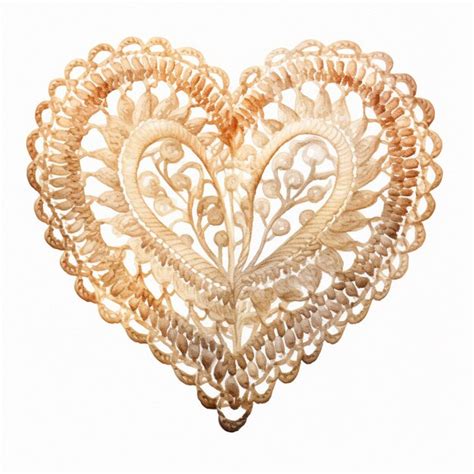 Premium Ai Image There Is A Heart Shaped Brooch With A Lace Pattern