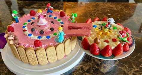 Mario Party Peachs Birthday Cake Princess Peach Party Cake Peach Party