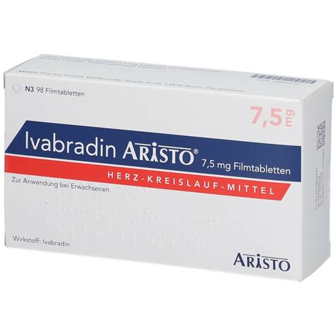 Ivabradin Aristo 7 5 Mg 98 St Mit Dem E Rezept Kaufen Shop Apotheke