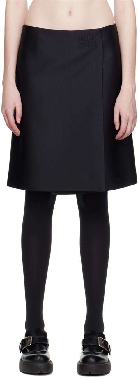 Miu Miu Black Radzimir Midi Skirt SSENSE Canada