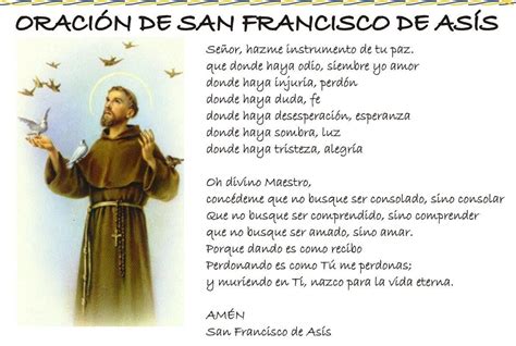 Oración De San Francisco De Asis Oracion De San Francisco Oraciones