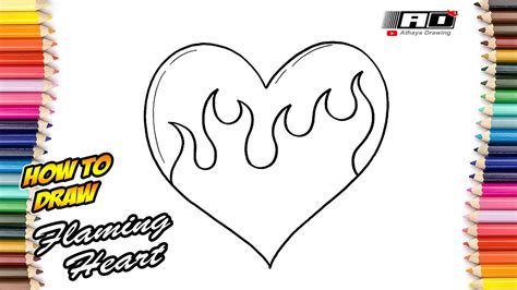 How To Draw A Flaming Heart