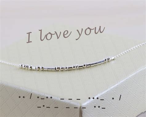 I Love You Morse Code Necklace Sterling Silver Rose Gold Je - Etsy