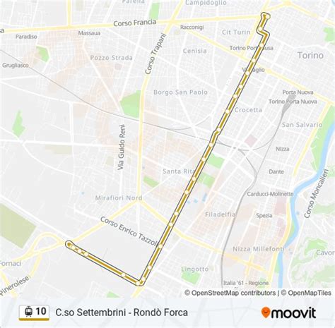 Linea Orari Fermate E Mappe Mirafiori Sud Corso Settembrini