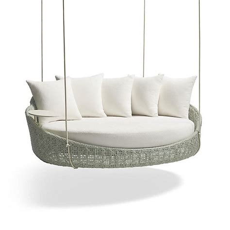 Coraline Hanging Daybed With Cushions In Seasalt Finish Frontgate In