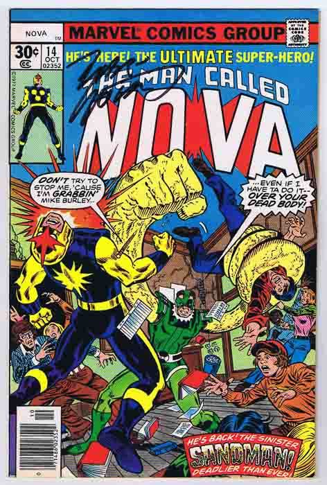 Nova 14 VF Signed W COA Marv Wolfman 1977 Marvel Comics Pee Wee Comics