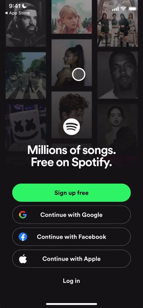 Spotify Start Screen Screenshot