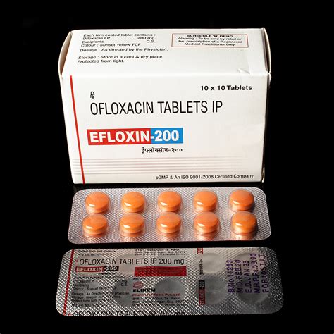 Efloxin 200 Ofloxacin Ip Tablets Treatment Anti Biotics Packaging