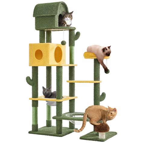 Yaheetech Arbre Chat Design Oasis Tour Pour Chat Cactus En Peluche