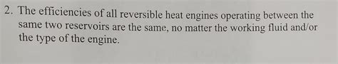 Solved The Efficiencies Of All Reversible Heat Engines Chegg