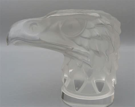 Lalique Crystal Eagle Head Sculpture Eagle Head Crystal Mascot