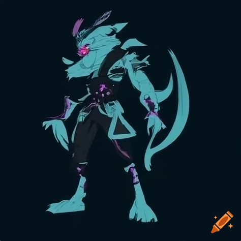 Fantastical Animal Hybrid Character In Futuristic Cyberpunk Style