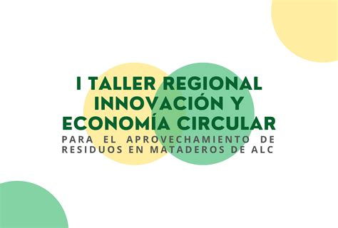 I Taller Innovaci N Y Econom A Circular Para Gesti N Residuos En