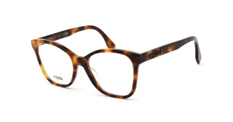 Fendi Fe50018i Eyeglasses Shiny Havana Clear Lens In Brown Lyst