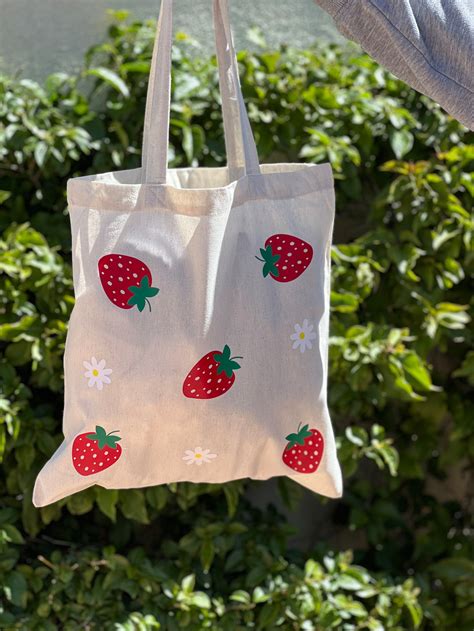 Strawberry Tote Bag Trendy Canvas Tote Bag Tote Bag Women