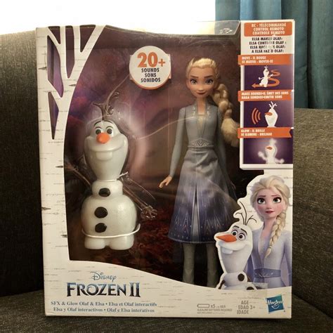 Authentic Disney Frozen Talk And Glow Olaf And Elsa Dolls Remote