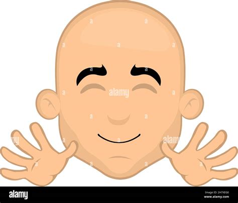 Ilustración vectorial de la cara de un hombre calvo de dibujos animados