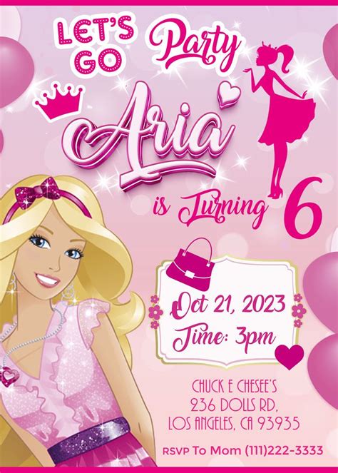 Barbie Birthday Invitation Laumarybaby Barbie Birthday Invitations