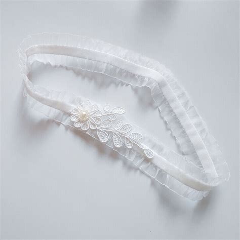 2pcs Elegant Women Lace Sexy Pearl Garter For Bride Party Wedding Leg