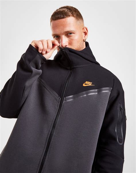 Nike Sportswear Tech Fleece Hoodie Windrunner Zip Up Sweatshirt Dark Smoke Grey Black Metallic