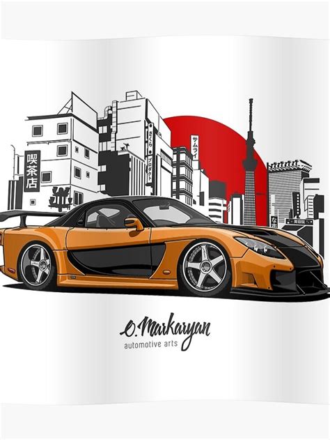 Rx7 Poster By Olegmarkaryan Redbubble Rx7 Mazda Rx7 Street