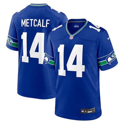 Seattle Seahawks DK Metcalf Royal Blue Retro Throwback Nike Game Jersey