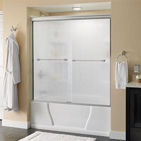 Delta Silverton 60 In X 58 1 8 In Semi Frameless Sliding Bathtub Door