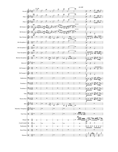 Cruel Angel S Thesis ~ Concert Band Sheet Music For Trombone Euphonium Tuba Tambourine And More